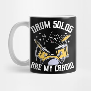 Drum Solos Are My Cardio Cat Drummer Drumming Gift Mug